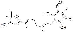 CAS 登录号：51759-79-6， (-)-3-氯-4,6-二羟基-2-甲基-5-[(2E,6E)-3-甲基-7-[(2S,4S)-四氢-4-羟基-5,5-二甲基呋喃-2-基]-2,6-辛二烯基]苯甲醛