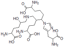CAS#: 51773-61-6， 2,10-Diamino-5-[[(5-amino-2,6-dihydroxy-6-oxohexyl)amino]methyl]-6-[4-(2-amino-3-hydroxy-3-oxopropyl)imidazol-1-yl]undecanedioic acid