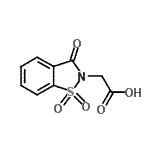 结构式 CAS# 52188-11-1, (1,1-二氧代-3-氧代-1,2-苯并噻唑-2(3H)-基)乙酸