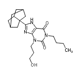 CAS 登录号：524944-72-7， 1-丁基-3-(3-羟基丙基)-8-(三环[3.3.1.0<sup>3,7</sup>]壬-3-基)-3,7-二氢-1H-嘌呤-2,6-二酮