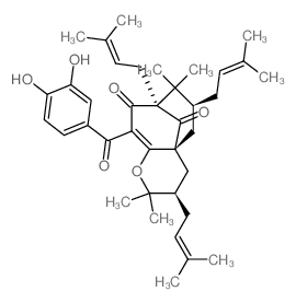 CAS 登录号：52617-33-1， 10-(3,4-二羟基苯甲酰)-3,4,5,6,7,8-六氢-2,2,7,7-四甲基-3alpha,6alpha,8-三(3-甲基-2-丁烯基)-9H-4abeta,8beta-甲桥-2H-环辛四烯并[b]吡喃-9,11-二酮