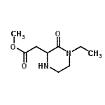 structure of CAS# 534603-22-0, Methyl (4-Ethyl-3-Oxo-2-Piperazinyl)Acetate;Methyl 2-(4-ethyl-3-oxo-2-piperazinyl)acetate;methyl 2-(4-ethyl-3-oxopiperazin-2-yl)acetate;MFCD13562966