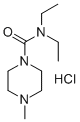 CAS 登录号：5348-97-0， N,N-二乙基-4-甲基哌嗪-1-甲酰胺单盐酸盐