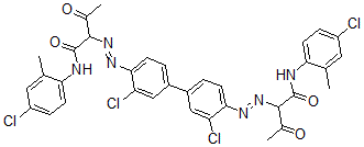 CAS 登录号：53815-04-6， 2,2'-[(3,3'-二氯[1,1'-联苯]-4,4'-二基)二(偶氮)]二[N-(4-氯-2-甲基苯基)-3-氧代-丁酰胺