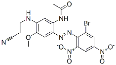 CAS 登录号：53950-33-7， N-[2-[(2-溴-4,6-二硝基苯基)偶氮]-5-[(2-氰基乙基)氨基]-4-甲氧基苯基]乙酰胺
