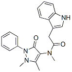 CAS 登录号:53995-77-0, N-(1,5-二甲基-3-氧代-2-苯基-吡唑-4-基)-2-(1H-吲哚-3-基)-N-甲基-乙酰胺