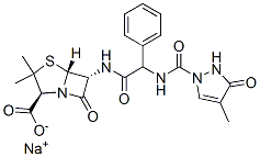 CAS 登录号：54944-56-8， [2S-[2alpha,5alpha,6beta(S*)]]-6-[[[[(2,3-二氢-4-甲基-3-氧代-1H-吡唑-1-基)羰基]氨基]苯基乙酰基]氨基]-3,3-二甲基-7-氧代-4-硫杂-1-氮杂双环[3.2.0]庚烷-2-羧酸单钠盐