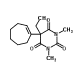 CAS 登录号:54965-32-1, 5-(1-环庚烯-1-基)-5-乙基-1,3-二甲基-2,4,6(1H,3H,5H)-嘧啶三酮