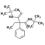 CAS 登录号:55268-56-9, 2-乙基-2-苯基-N,N'-二(三甲基硅烷基)丙二酰胺