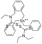 CAS 登录号：55349-54-7， 三(苯基甲基)锡烷基二乙基氨基二硫代甲酸酯