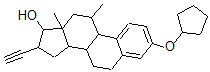 CAS 登录号：55648-36-7， (17R)-3-环戊基氧基-11beta-甲基-19-去甲孕甾-1,3,5(10)-三烯-20-炔-17-醇
