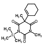 CAS 登录号：55649-44-0， 5-(1-环己烯-1-基)-1,5-二甲基-3-(三甲基硅烷基)-2,4,6(1H,3H,5H)-嘧啶三酮