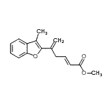 CAS 登录号：55937-83-2， 甲基(2E)-5-(3-甲基-1-苯并呋喃-2-基)-2,5-己二烯酸酯