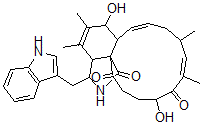 CAS 登录号：55945-74-9， (7S,13E,16S,17E,20S)-7,20-二羟基-10-(1H-吲哚-3-基)-16,18-二甲基[13]松胞素-5,13,17-三烯-1,19,23-三酮