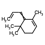 CAS 登录号：56248-17-0， 1,5,5-三甲基-6-(2-丙烯-1-亚基)环己烯