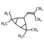 CAS 登录号：56348-21-1， 3,3,7,7-四甲基-5-(2-甲基-1-丙烯-1-基)三环[4.1.0.0<sup>2,4</sup>]庚烷