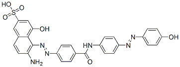 CAS 登录号：56670-24-7， 6-氨基-4-羟基-5-[[4-[[[4-[(4-羟基苯基)偶氮]苯基]氨基]羰基]苯基]偶氮]萘-2-磺酸