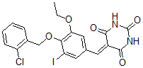 CAS 登录号：5676-11-9， 5-[[4-[(2-氯苯基)甲氧基]-3-乙氧基-5-碘苯基]亚甲基]-1,3-二嗪农-2,4,6-三酮