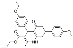 CAS 登录号:5707-27-7, 4-(4-乙氧基苯基)-7-(4-甲氧基苯基)-2-甲基-5-氧代-4,6,7,8-四氢-1H-喹啉-3-羧酸丙酯