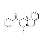 CAS 登录号：57452-98-9， (11bR)-2-(环己基羰基)-1,2,3,6,7,11B-六氢-4H-吡嗪并[2,1-a]异喹啉-4-酮