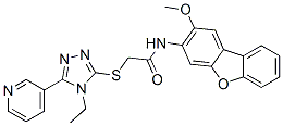 CAS 登录号：575470-85-8， 2-[[4-乙基-5-(吡啶-3-基)-4H-1,2,4-三唑-3-基]硫代]-N-(2-甲氧基-3-二苯并呋喃基)-乙酰胺
