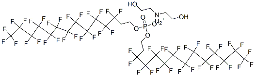 CAS 登录号：57678-00-9， 二[3,3,4,4,5,5,6,6,7,7,8,8,9,9,10,10,11,11,12,12,13,13,14,14,14-二十五氟十四烷基]磷酸酯二(2-羟基乙基)铵盐