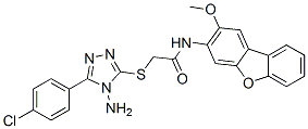 CAS 登录号：578699-92-0， 2-[[4-氨基-5-(4-氯苯基)-4H-1,2,4-三唑-3-基]硫代]-N-(2-甲氧基-3-二苯并呋喃基)-乙酰胺