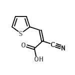 结构式 CAS# 58177-53-0, (2Z)-2-氰基-3-(2-噻吩基)丙烯酸