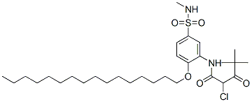 CAS 登录号：58202-07-6， 2-氯-N-[2-(十六烷氧基)-5-[(甲基氨基)磺酰基]苯基]-4,4-二甲基-3-氧代戊酰胺
