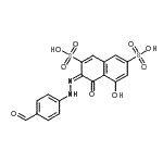 CAS 登录号：5850-58-8， (3E)-3-[(4-甲酰基苯基)亚肼基]-5-羟基-4-氧代-3,4-二氢-2,7-萘二磺酸
