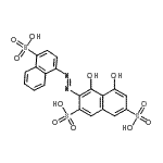 结构式 CAS# 5850-64-6, 4,5-二羟基-3-[(E)-(4-磺基-1-萘基)偶氮]-2,7-萘二磺酸