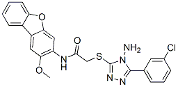 CAS 登录号：587005-46-7， 2-[[4-氨基-5-(3-氯苯基)-4H-1,2,4-三唑-3-基]硫代]-N-(2-甲氧基-3-二苯并呋喃基)-乙酰胺