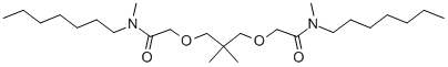 structure of CAS# 58821-96-8, N,N'-Diheptyl-N,N',5,5-tetramethyl-3,7-dioxanonanediamide;ETH  149,  N,Nμ-Diheptyl-N,Nμ,5,5-Tetramethyl-3,7-Dioxanonanediamide;N,N'-DIHEPTYL-N,N',5,5-TETRAMETHYL-3,7-DIOXANONANEDIAMIDE;FLUKABRAND SELECTOPHORE, LITHIUM*IONOPHO RE I