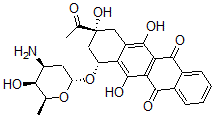 CAS 登录号：58957-91-8， (7R-顺式)-9-乙酰基-7-((3-氨基-2,3,6-三脱氧-alpha-L-来苏-己糖吡喃糖苷)氧基)-7,8,9,10-四氢-6,9,11-三羟基-5,12-并四苯醌
