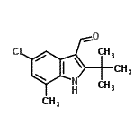 CAS#: 590391-53-0， 5-Chloro-7-Methyl-2-(2-Methyl-2-Propanyl)-1H-Indole-3-Carbaldehyde