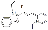 CAS 登录号：59652-06-1， 3-乙基-2-[3-(1-乙基-1H-吡啶-2-亚基)丙-1-烯基]苯并噻唑鎓碘化物
