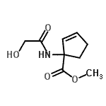 CAS 登录号：597540-52-8， 甲基1-(羟基乙酰基氨基)-2-环戊烯-1-羧酸酯