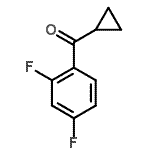 结构式 CAS# 60131-34-2, 环丙基(2,4-二氟苯基)甲酮