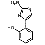 结构式 CAS# 60135-72-0, 2-(2-氨基-1,3-噻唑-4-基)苯酚