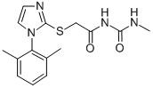 CAS 登录号：60176-54-7， 1-甲基-3-[[[1-(2,6-二甲苯基)-1H-咪唑-2-基]硫代]乙酰基]脲