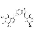 CAS 登录号：60364-24-1， (2S)-2-乙酰氨基-3-(1H-吲哚-3-基)丙酸, 1,3,7-三甲基嘌呤-2,6-二酮