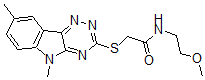 CAS 登录号：603946-52-7， 2-[(5,8-二甲基-5H-1,2,4-三嗪并[5,6-b]吲哚-3-基)硫代]-N-(2-甲氧基乙基)-乙酰胺