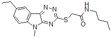 CAS 登录号：603946-79-8， N-丁基-2-[(8-乙基-5-甲基-5H-1,2,4-三嗪并[5,6-b]吲哚-3-基)硫代]-乙酰胺