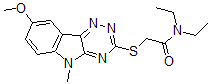 CAS 登录号：603947-54-2， N,N-二乙基-2-[(8-甲氧基-5-甲基-5H-1,2,4-三嗪并[5,6-b]吲哚-3-基)硫代]-乙酰胺