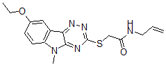 CAS 登录号：603947-76-8， 2-[(8-乙氧基-5-甲基-5H-1,2,4-三嗪并[5,6-b]吲哚-3-基)硫代]-N-烯丙基-乙酰胺