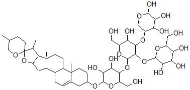 CAS 登录号：60454-80-0， [(25R)-螺甾-5-烯-3beta-基]4-O-(2-O-D-吡喃葡萄糖基-3-O-D-吡喃木糖基-D-吡喃葡萄糖基)-D-吡喃半乳糖苷