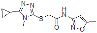 CAS 登录号：604772-31-8， 2-[(5-环丙基-4-甲基-4H-1,2,4-三唑-3-基)硫代]-N-(5-甲基-3-异恶唑基)-乙酰胺
