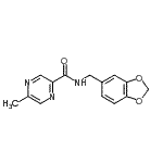 CAS 登录号：606096-87-1， N-(1,3-苯并二氧戊环-5-基甲基)-5-甲基-2-吡嗪甲酰胺