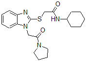 CAS#: 606109-63-1， N-Cyclohexyl-2-[[1-[2-Oxo-2-(Pyrrolidin-1-Yl)Ethyl]-1H-Benzo[d]Imidazol-2-Yl]Thio]-Acetamide