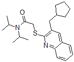 CAS#: 606113-88-6， 2-[[3-(Cyclopentylmethyl)-2-Quinolinyl]Thio]-N,N-Bis(Isopropyl)-Acetamide